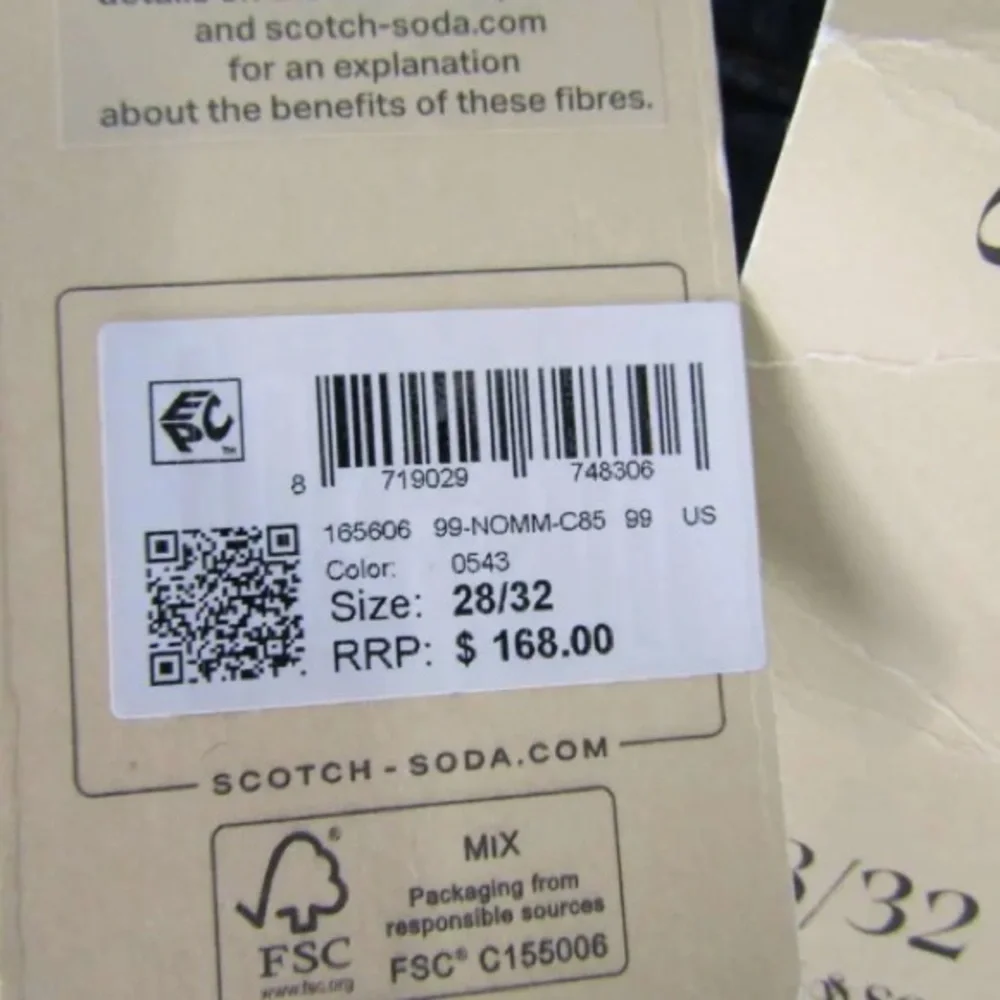 Scotch & Soda Amsterdam US 28 x 32 Super Skim Slim Denim Jeans‎ Medium Blue NWT